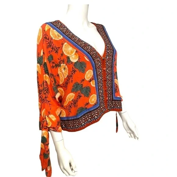 Free People Freshly Squeezed Boho Printed Top - Picture 4 of 5